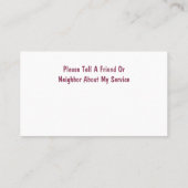 上級介護者の名刺 名刺 (裏面)