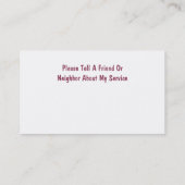 上級介護者の名刺 名刺 (裏面)