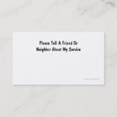 上級介護者の名刺 名刺 (裏面)