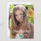 上級卒業のお知らせと招待状 案内状 (正面/裏面)