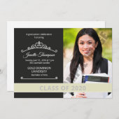 上級卒業のお知らせと招待状 案内状 (正面/裏面)