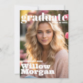 上級卒業式3写真卒業イベント招待状 招待状 (正面)