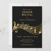 上級生コンサート音楽 Elegant Modern 招待状 (正面)