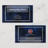 上級管理者のビロードの青いグランジ 名刺 (正面/裏面)