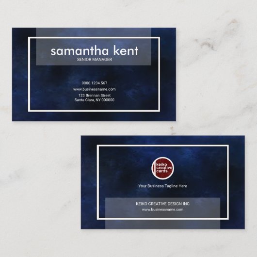 上級管理者のビロードの青いグランジ 名刺 (正面/裏面)