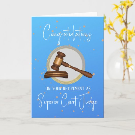上級裁判所判事としての退職のおめでとう カード (黄色い花)