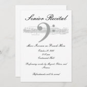 上級音楽発表会 - 低音部記号 招待状 (正面/裏面)