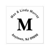 上線と下線を持つ正方形モノグラムスタンプ セルフインキングスタンプ (デザイン)