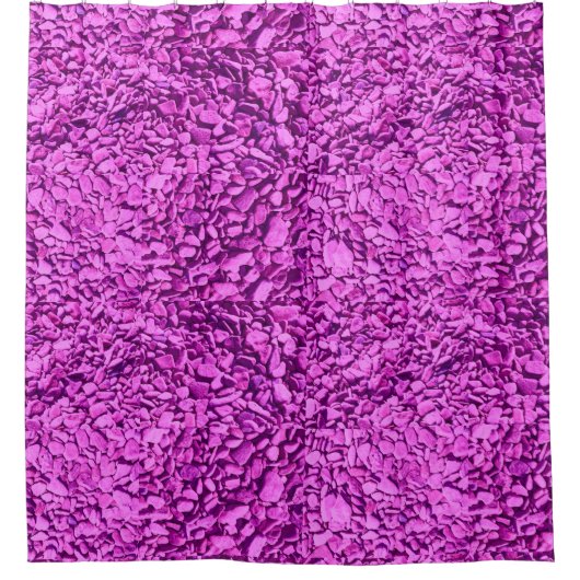 上色マゼンタ石ビーチ写真 シャワーカーテン (正面)