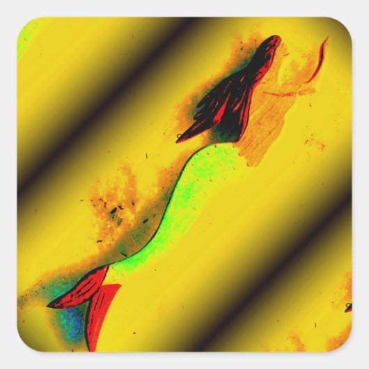 上行人魚シール スクエアシール (正面)