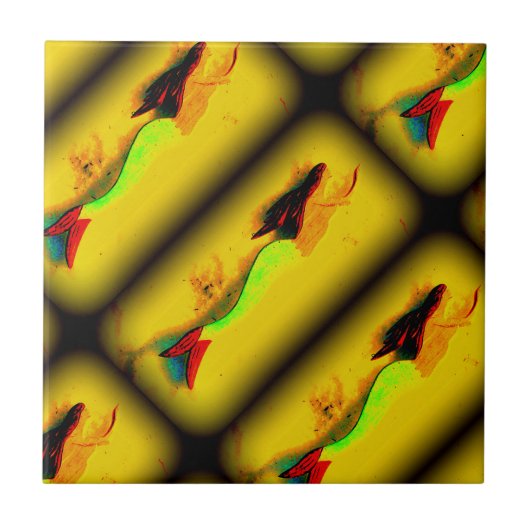 上行人魚瓦 タイル (正面)