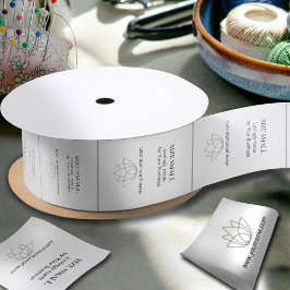 上襟カスタム白の洋服ラベル サテンリボン