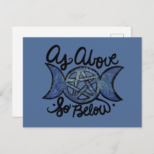 上記のようにトリプルムーンウィッカ信者アートより下に ポストカード (正面/裏面)