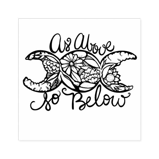 上記のように三重の月の下に ラバースタンプ (インプリント)