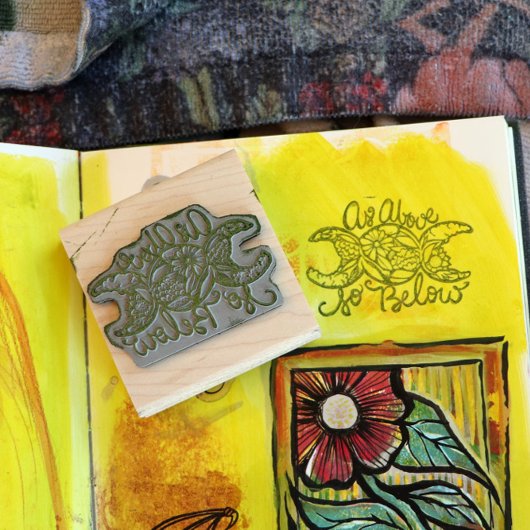 上記のように三重の月の下に ラバースタンプ