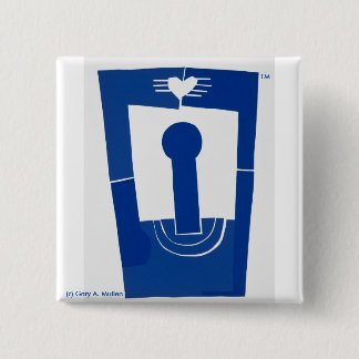 上記の愛--2インチの正方形ボタン 缶バッジ