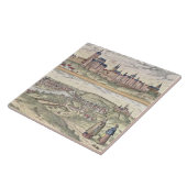 (上記)に帝国宮殿を示すプラハの眺め タイル (側面)