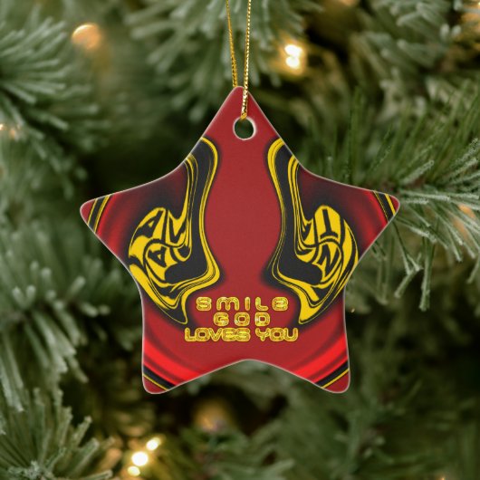 上賛美から:神の愛のスピリチュアル挨拶 セラミックオーナメント (ツリー)
