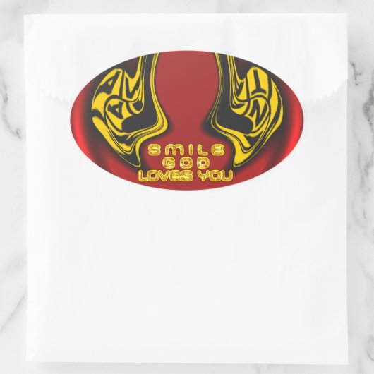 上賛美から:神の愛のスピリチュアル挨拶 楕円形シール (バッグ)