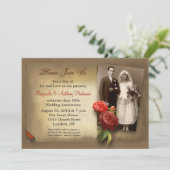 上質なアンティーク調の結婚記念日招待状 招待状 (スタンド正面)