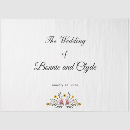 上質なギフト包装用ウェディングティッシュペーパー 薄葉紙 (正面)