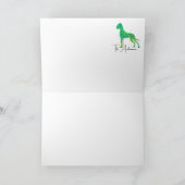 上質なグレートデーンの緑のイラスト カード (内部)