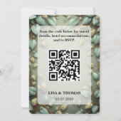 上質なサテンゴールドのグリーンウェディング招待状 招待状 (裏面)