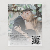 上質なユーカリの写真を使った、予算に優しいエレガントな結婚式の招待状 チラシ (裏面)