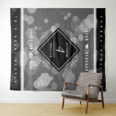 上質なリネン４周年結婚記念日おしゃれな祝い タペストリー (インサイチュ(横))