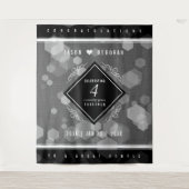 上質なリネン４周年結婚記念日お祝い タペストリー (正面)