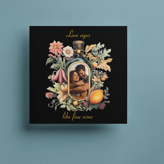 上質なワインとホリデーのお祝い | フォト ホリデー カード