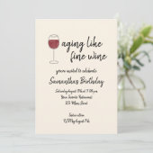 上質なワインのように熟成する 赤ワイン グラス 誕生日 招待状 (スタンド正面)