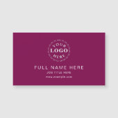 上質なワインレッドの磁石名刺 (正面)