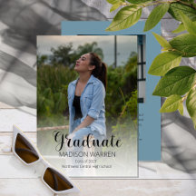 上質な台本卒業生2枚の写真卒業ブルー