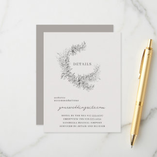 上質な植物画の結婚式詳細カード エンクロージャーカード