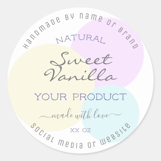 上質な水彩製品の包装ラベル ラウンドシール (正面)