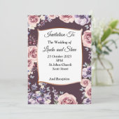 上質な結婚式の招待状、バラ、銅 招待状 (スタンド正面)