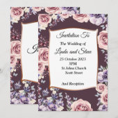 上質な結婚式の招待状, ローズ, 銅 招待状 (正面/裏面)