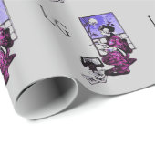 上質な絵画芸者の贈り物ラップ、名前を追加カスタムする ラッピングペーパー (ロールコーナー)