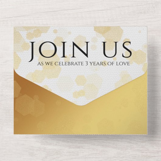 上質な革の3周年結婚記念日 招待状 (裏面)