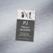 上質なLuxテクスチャのモノグラムと大理石のトリム マグネット名刺 (インサイチュ)