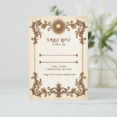 上質なRSVPカード エレガントなウェディングレスポンスカード 出欠カード (スタンド正面)