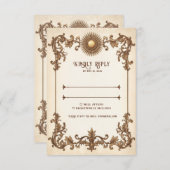 上質なRSVPカード エレガントなウェディングレスポンスカード 出欠カード (正面/裏面)