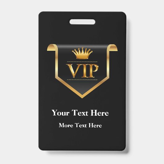 上質なVIPバッジ 編集可能な予算デザイン バッジ (正面)