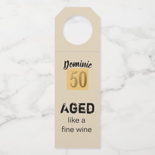 上質ワインのように老化させる ボトルネックタグ (正面)
