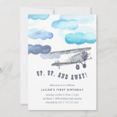 上遠くにへ |ヴィンテージ機誕生日パーティー招待状 招待状 (正面)