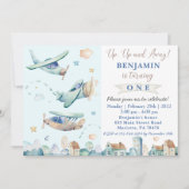 上遠くにへ |ヴィンテージ機誕生日パーティー招待状 招待状 (正面)