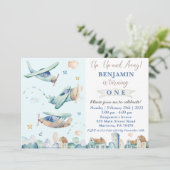 上遠くにへ |ヴィンテージ機誕生日パーティー招待状 招待状 (スタンド正面)