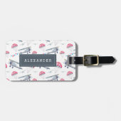 上遠くにパーソナライズされたへ ラゲッジタグ (正面横)