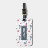 上遠くにパーソナライズされたへ ラゲッジタグ (正面縦)